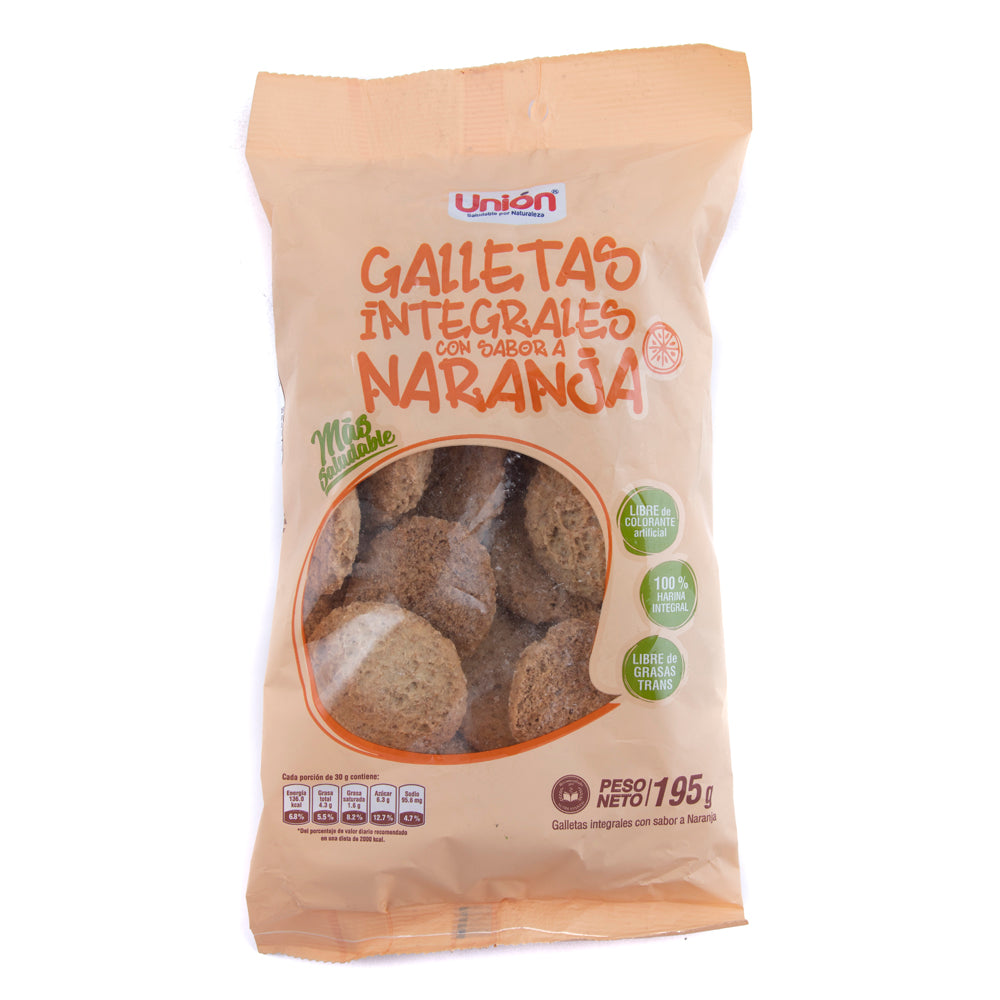 GALLETAS INTEGRALES DE NARANJA UNION 195GR